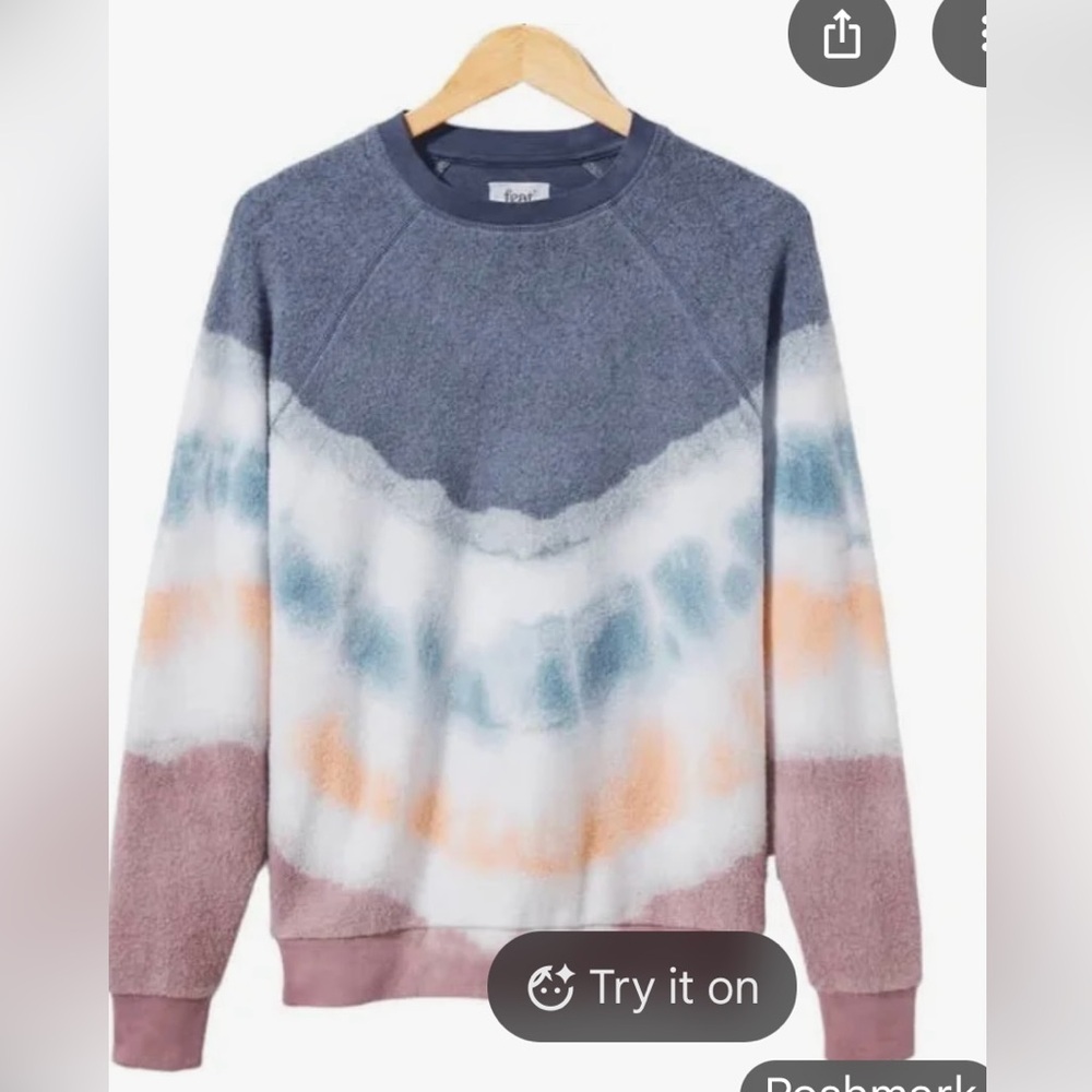 Feat Tie Dye Soft Blanket Blend Crewneck Women's Sweatshirt Size Small